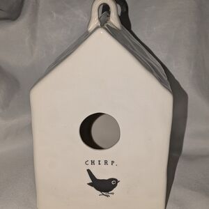 Rae Dunn by Magenta Large Square Chirp Birdhouse - Four-Sided Illustration